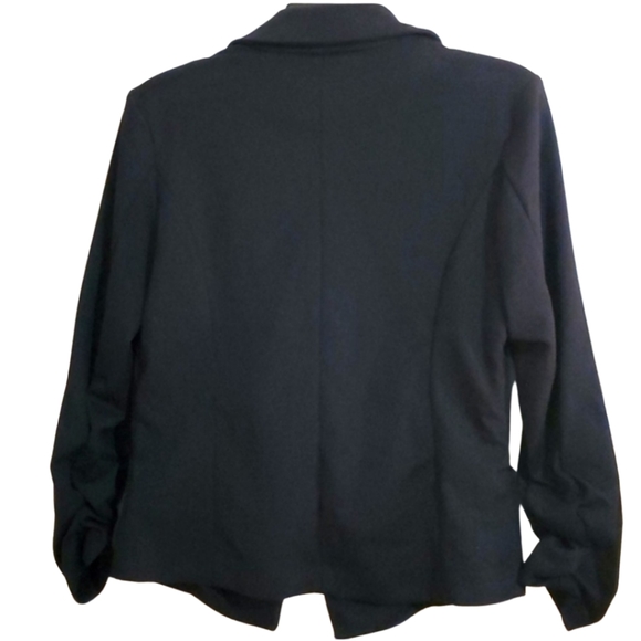 Stoosh Black Ruched Sleeve Casual Blazer Jacket M - Picture 3 of 6
